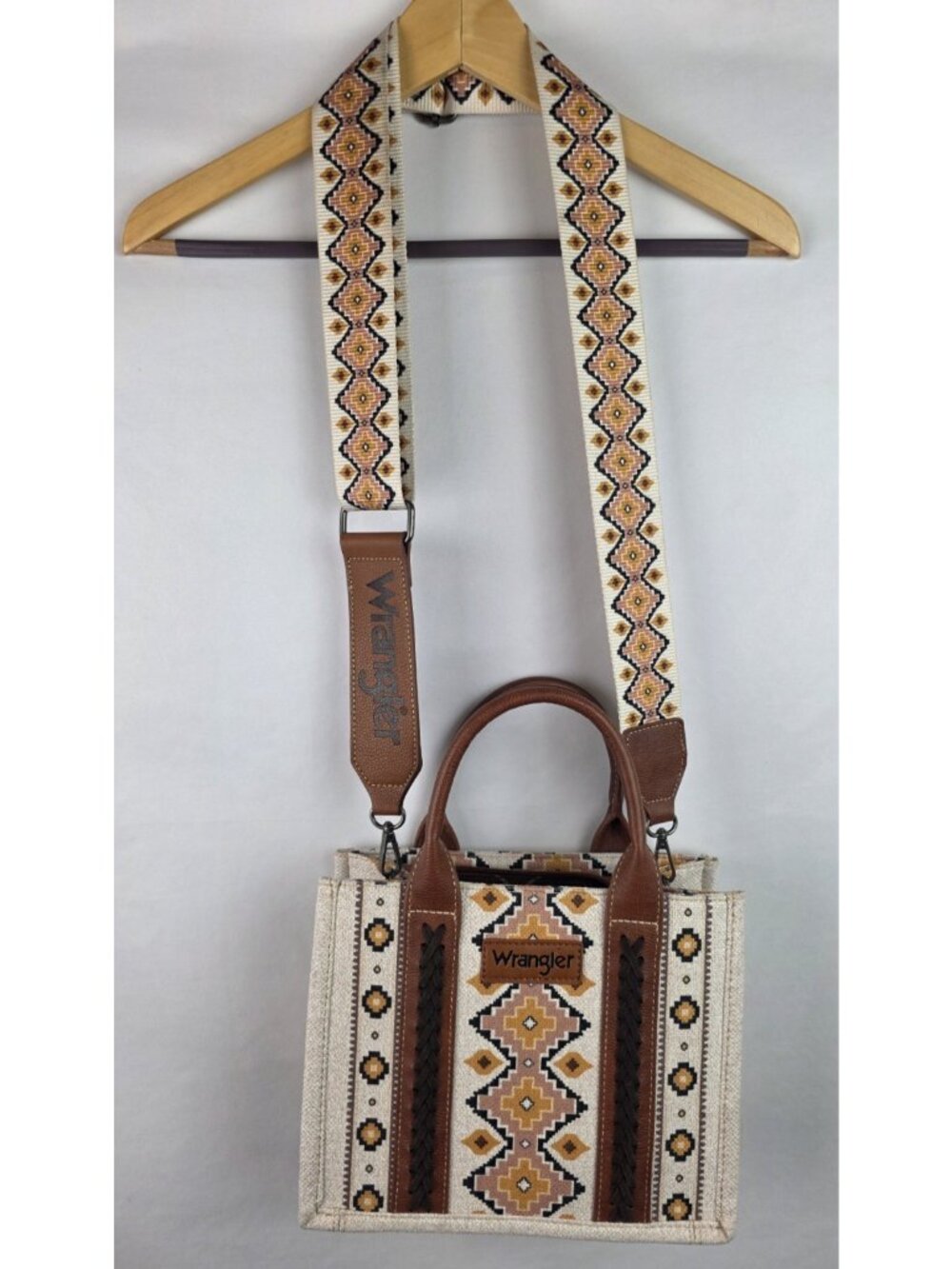Wrangler Western Women's Purse Brown Aztec Boho Tote Bag Shoulder Handbag
